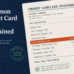 Itemized credit card fee summary showing annual fee, late payment fee, cash advance fee, balance transfer fee, and foreign transaction fee rates