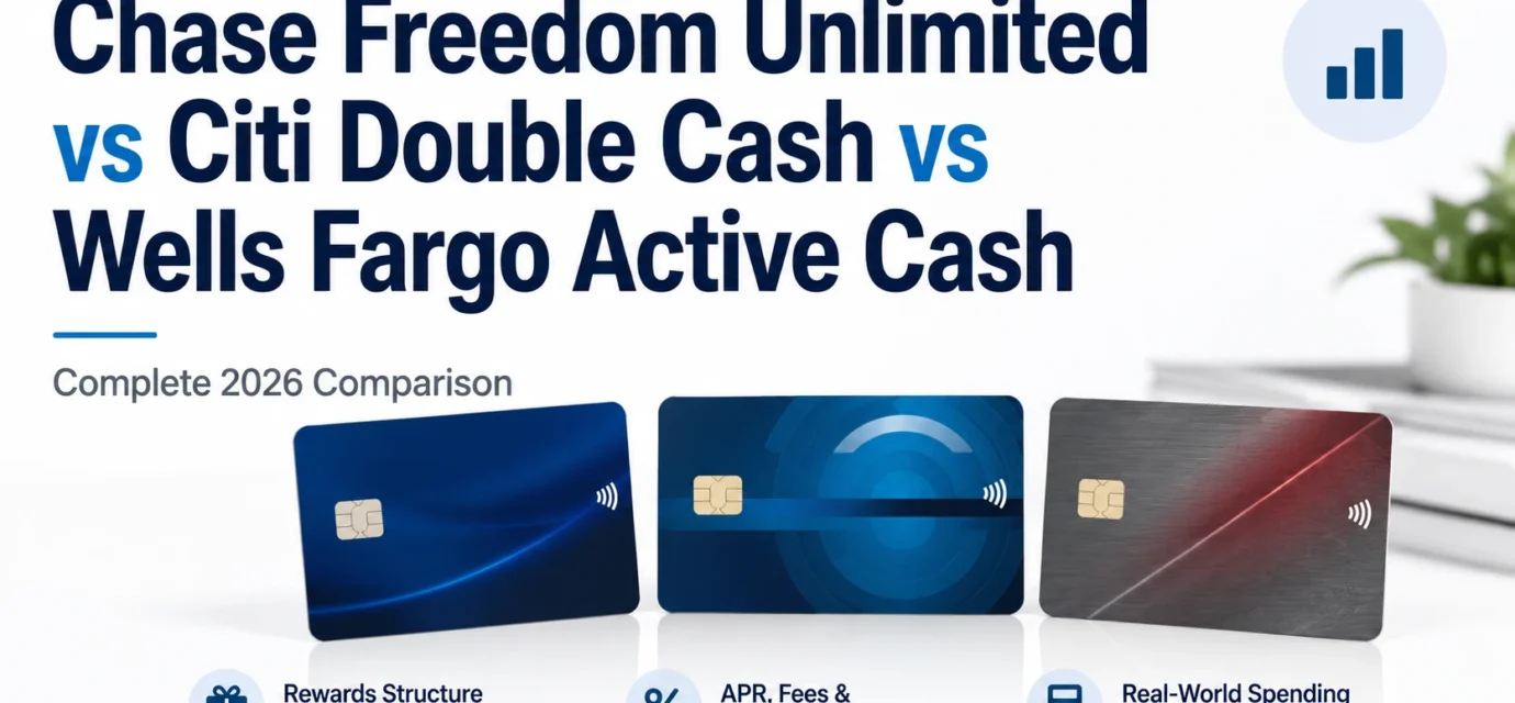 chase freedom unlimited vs citi double cash vs wells fargo active cash